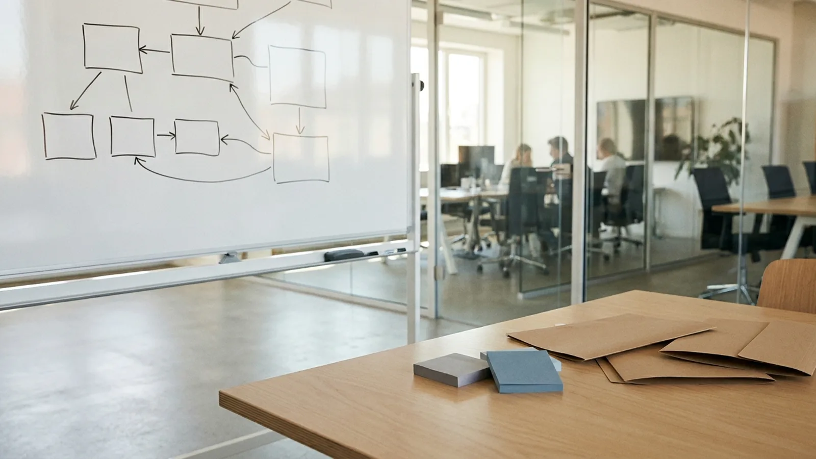Illustration of a leader at a Norwegian SME handling several professional areas at once with the help of AI