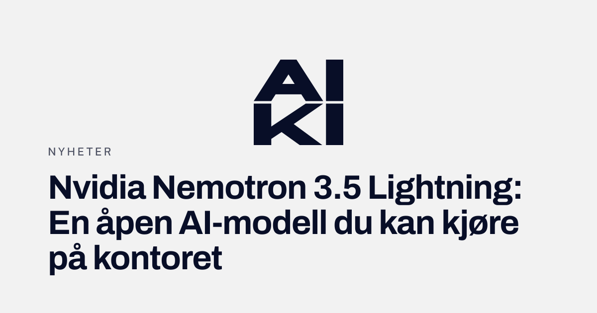 Illustrasjon av en kompakt AI-modell som kjører på én GPU i et norsk kontormiljø