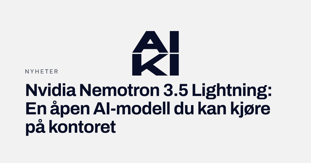 Illustrasjon av en kompakt AI-modell som kjører på én GPU i et norsk kontormiljø